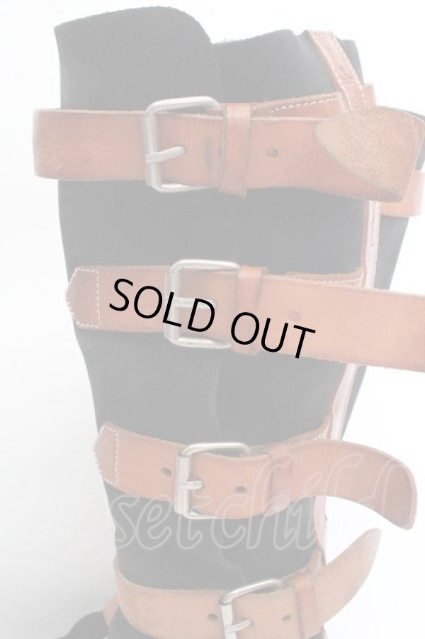 画像4: ヴィヴィアンウエストウッド 中古 / スエードパイレーツブーツ 39（24.5cm） ブラックｘブラウン  O-26-03-15-067-sh-YM-OS (4)