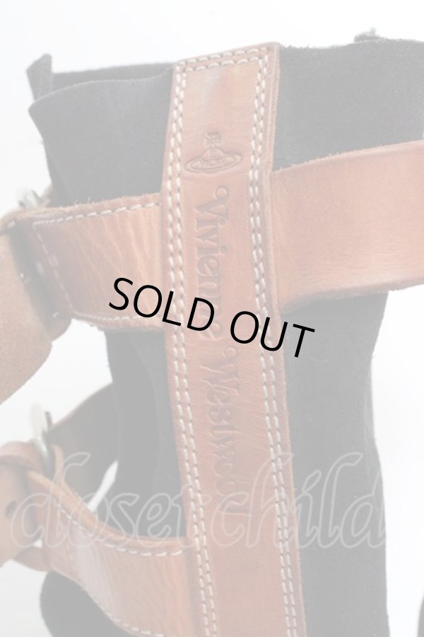 画像6: ヴィヴィアンウエストウッド 中古 / スエードパイレーツブーツ 39（24.5cm） ブラックｘブラウン  O-26-03-15-067-sh-YM-OS (6)