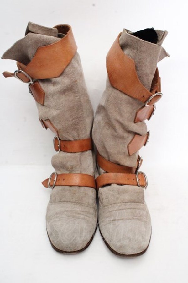 画像2: ヴィヴィアンウエストウッド 中古 / スウェードパイレーツブーツ アウトソール25cm グレーｘブラウン  O-26-03-15-068-ac-YM-OS (2)