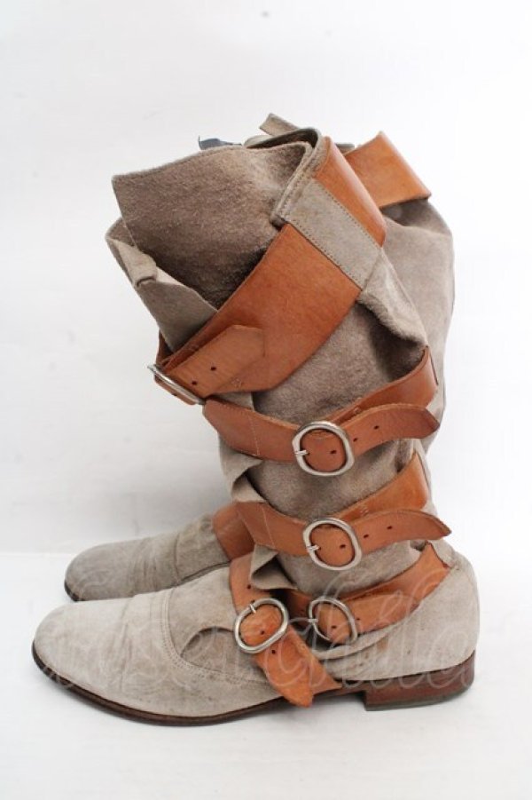 画像3: ヴィヴィアンウエストウッド 中古 / スウェードパイレーツブーツ アウトソール25cm グレーｘブラウン  O-26-03-15-068-ac-YM-OS (3)