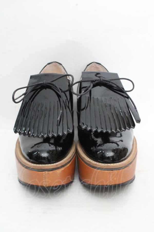 画像2: ヴィヴィアンウエストウッド 中古 / キルトウィングチップシューズ 38（約24cm） ブラックｘベージュ  O-26-03-15-072-sh-YM-OS (2)