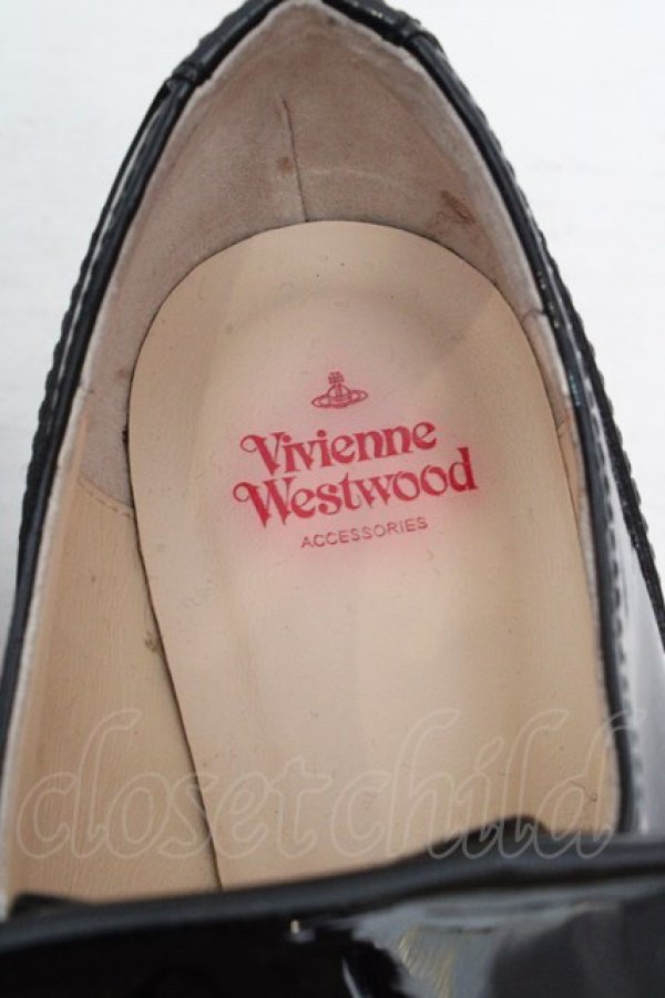 画像3: ヴィヴィアンウエストウッド 中古 / キルトウィングチップシューズ 38（約24cm） ブラックｘベージュ  O-26-03-15-072-sh-YM-OS (3)