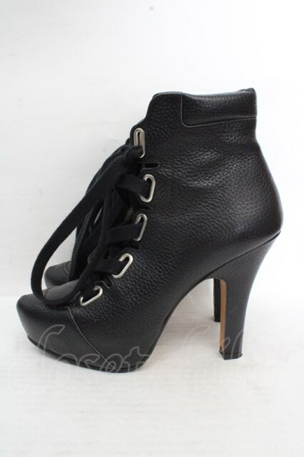 画像4: ヴィヴィアンウエストウッド 中古 / レースアップヒールブーツ 38（24cm） ブラック  O-26-03-15-075-sh-YM-OS (4)