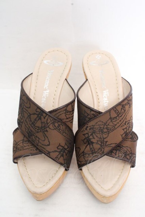 画像2: ヴィヴィアンウエストウッド 中古 / オーブ柄ミュール 35 ブラウン  O-26-03-15-077-sh-IG-OS (2)