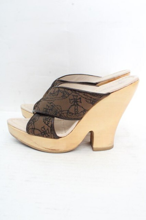 画像5: ヴィヴィアンウエストウッド 中古 / オーブ柄ミュール 35 ブラウン  O-26-03-15-077-sh-IG-OS (5)