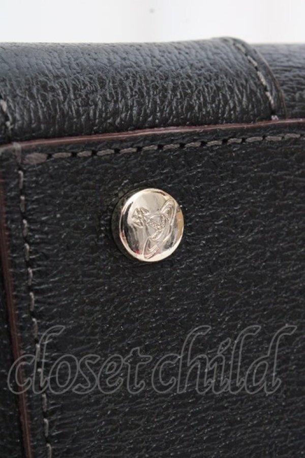 画像3: ヴィヴィアンウエストウッド 中古 / エグゼクティブ2ハンドバッグ  ブラック（ブラウン）  O-26-03-15-007-ba-YM-OS (3)