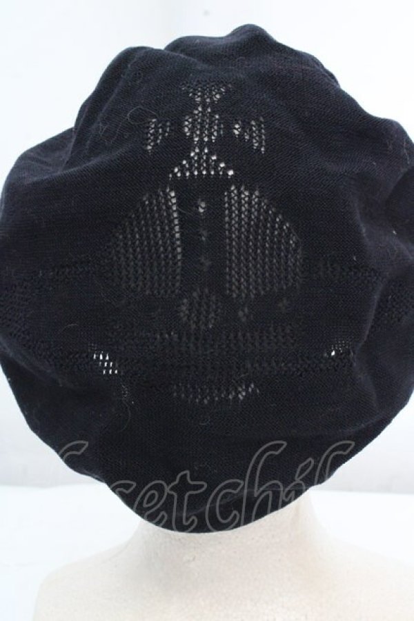 画像2: ヴィヴィアンウエストウッド 中古 / シースルーオーブベレー帽 M-S ブラック  O-26-03-15-015-ha-YM-OS (2)