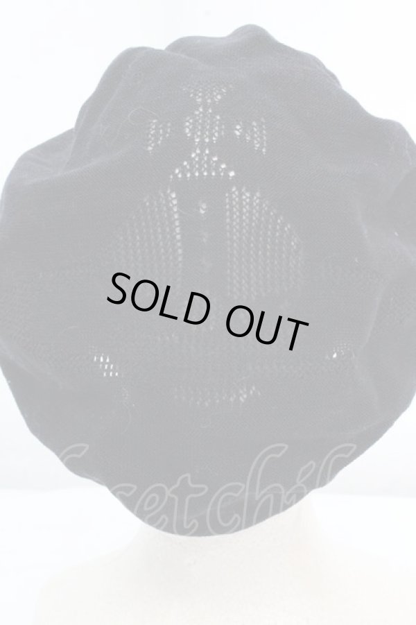 画像2: ヴィヴィアンウエストウッド 中古 / シースルーオーブベレー帽 M-S ブラック  O-26-03-15-015-ha-YM-OS (2)