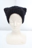 画像2: ヴィヴィアンウエストウッド 中古 / キャットイヤーニットキャップ  ブラック  O-26-03-15-017-ha-YM-OS (2)
