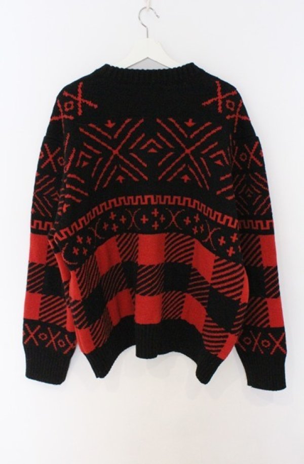 画像3: ヴィヴィアンウエストウッド 中古 / オーブ柄ニット 00 レッド×ブラック  O-26-03-22-026-to-IG-OS (3)