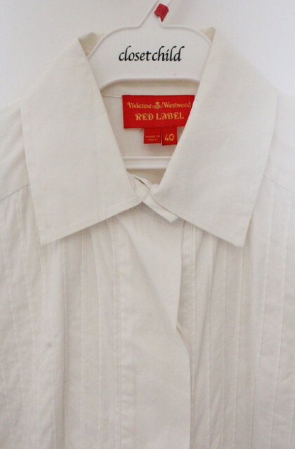 画像2: ヴィヴィアンウエストウッド 中古 / タックデコルテロングシャツ 40 ホワイト  O-26-03-22-031-bl-YM-OS (2)