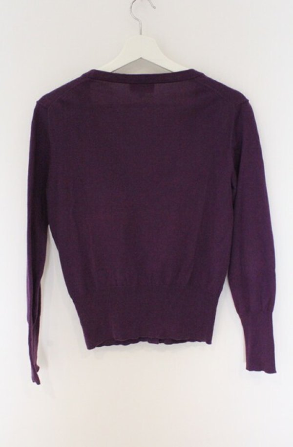 画像4: ヴィヴィアンウエストウッド 中古 / エッセンシャルオーブ刺繍カーディガン 3 パープル  O-26-03-22-036-to-YM-OS (4)