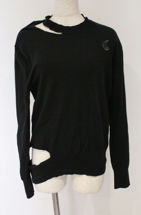 画像3: ANGLOMANIA 中古 / カットラスプルオーバーニット 38 ブラック  O-26-03-22-042-to-YM-OS (3)