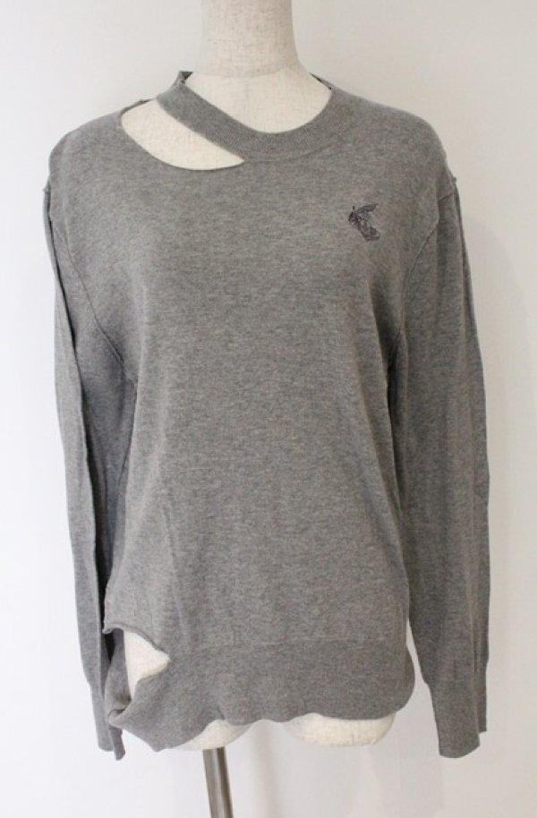 画像4: ANGLOMANIA 中古 / カットラスプルオーバーニット 38 グレー  O-26-03-22-043-to-YM-OS (4)