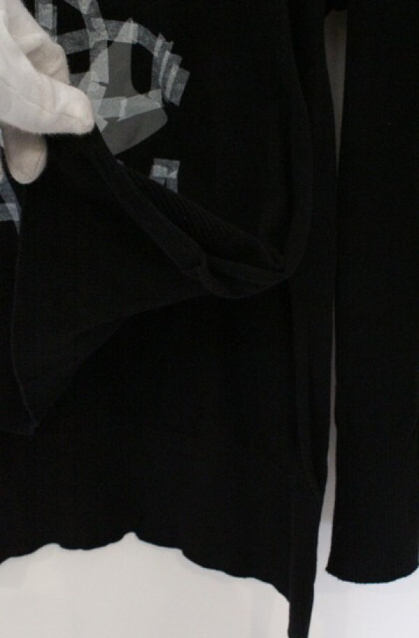 画像3: ANGLOMANIA 中古 / ロゴプリントスリットニットソー 38 ブラック  O-26-03-22-046-to-YM-OS (3)