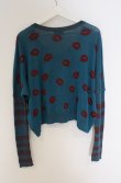 画像4: ヴィヴィアンウエストウッド 中古 / LIP総柄ドルマンショートカーディガン 2 ブルーグリーン  O-26-03-22-049-to-YM-OS (4)