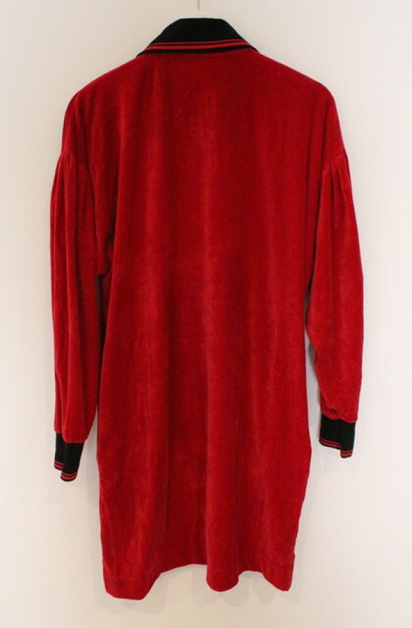 画像6: ヴィヴィアンウエストウッド 中古 / コットンベロアハーフジップワンピース 00 レッド  O-26-03-22-052-op-YM-OS (6)