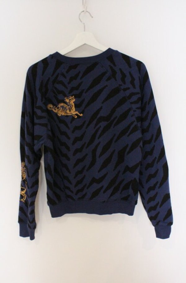 画像6: ヴィヴィアンウエストウッド 中古 / TIGER STRIPES RAGLANスウェット XS ネイビー  O-26-03-22-054-to-YM-OS (6)