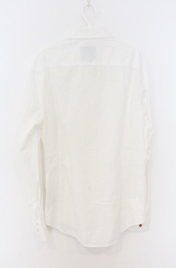 画像4: ヴィヴィアンウエストウッド MAN 中古 / 銀オーブ刺繍シャツ 48 ホワイト  O-26-03-22-006-bl-YM-OS (4)