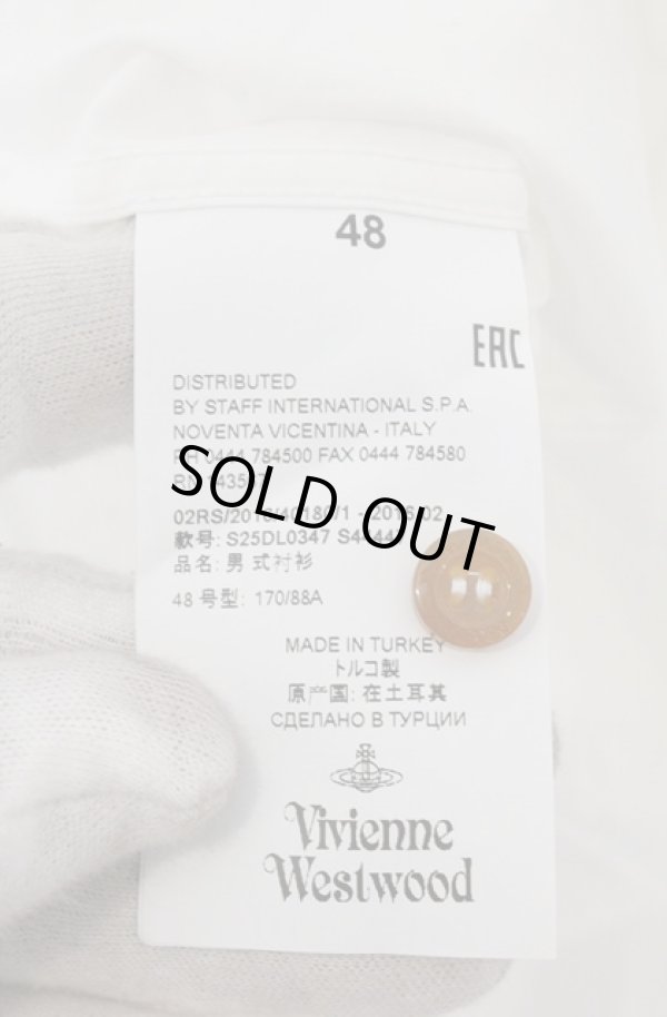 画像5: ヴィヴィアンウエストウッド MAN 中古 / 銀オーブ刺繍シャツ 48 ホワイト  O-26-03-22-006-bl-YM-ZH (5)