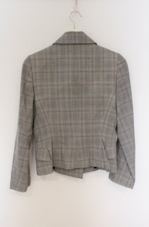 画像4: ヴィヴィアンウエストウッド 中古 / グレンチェックダブルブレストジャケット 2 グレー  O-26-03-22-057-jc-YM-OS (4)