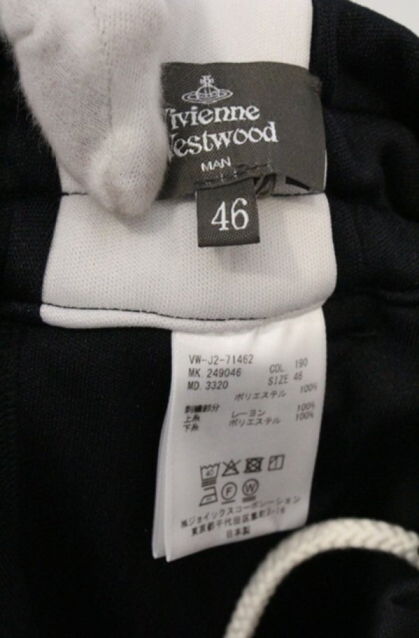 画像4: ヴィヴィアンウエストウッド MAN 中古 / TWIN EAGLES ジャージトラックパンツ 46 ブラック  O-26-03-22-001-pa-YM-OS (4)