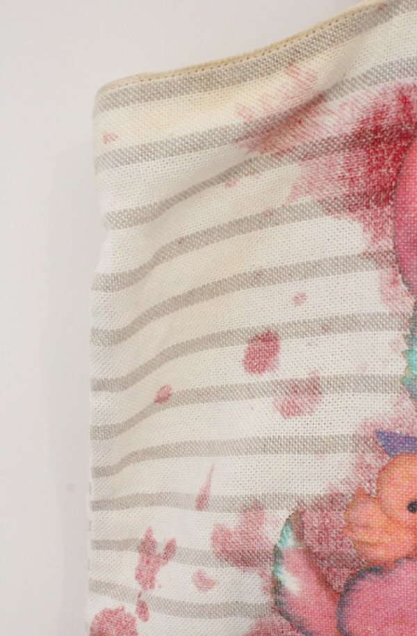 画像2: ヴィヴィアンウエストウッド 中古 / KITTY WITH WINE STAINS トートバッグ  アイボリーｘピンク  O-26-03-22-077-ba-YM-OS (2)