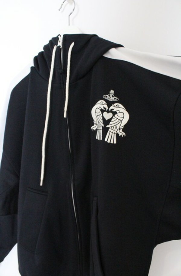 画像3: ヴィヴィアンウエストウッド MAN 中古 / TWIN EAGLES ジャージフーディー 46 ブラック  O-26-03-22-009-to-YM-OS (3)
