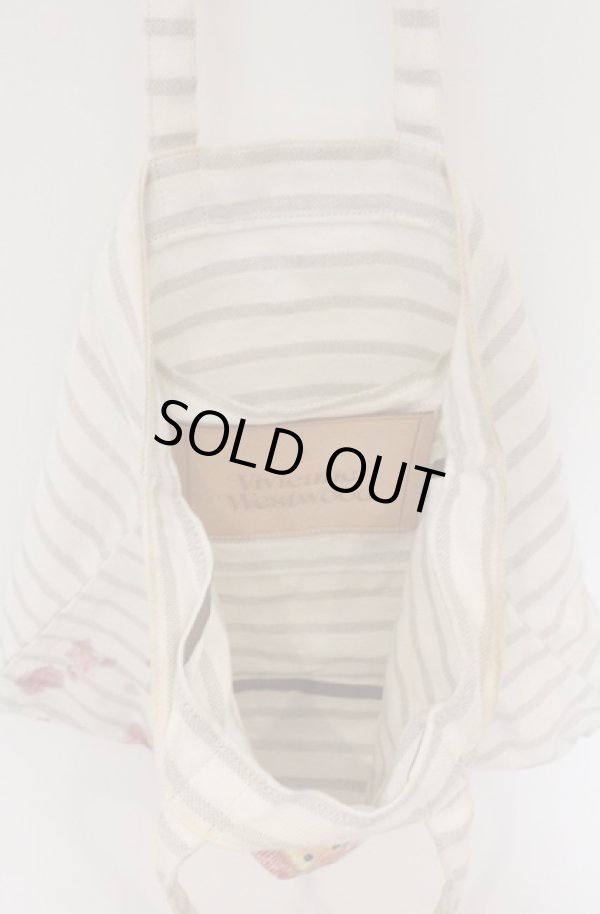 画像7: ヴィヴィアンウエストウッド 中古 / KITTY WITH WINE STAINS トートバッグ  アイボリーｘピンク  O-26-03-22-077-ba-YM-OS (7)
