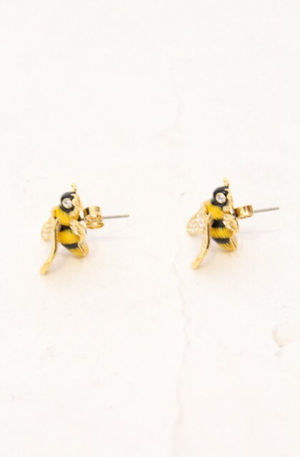 画像2: ヴィヴィアンウエストウッド 中古 / Bumble bee ピアス  ゴールドｘイエロー  O-26-03-22-080-ac-YM-OS (2)