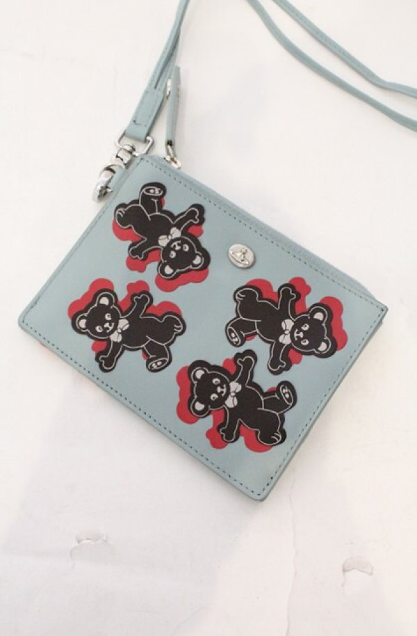 画像2: ヴィヴィアンウエストウッド 中古 / HAPPY　BEAR パスケース（ハッピーベアー）  ブルーグレイ  O-26-03-22-081-gd-YM-OS (2)