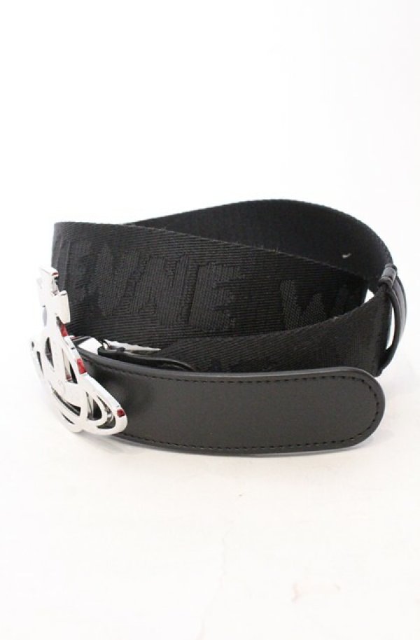 画像2: ヴィヴィアンウエストウッド 中古 / LINE ORB WEBBING ベルト（ラインオーブウェビング） S ブラックｘシルバー  O-26-03-22-082-gd-YM-OS (2)