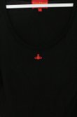 画像2: ヴィヴィアンウエストウッド 中古 / 単色オーブ刺繍ラウンドネックカットソー 2 ブラック  O-26-03-22-016-to-YM-OS (2)