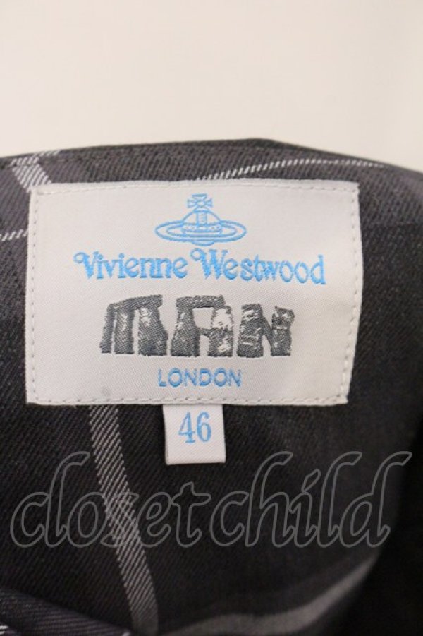 画像5: ヴィヴィアンウエストウッド MAN 中古 / 裾ロールアップチェックパンツ  グレー  O-26-04-12-016-pa-IG-OS (5)