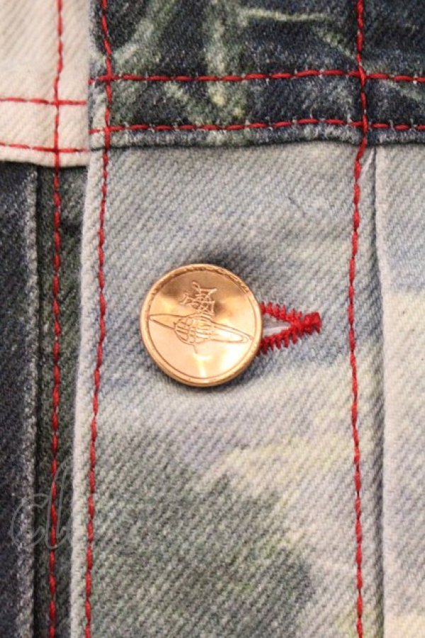 画像2: ヴィヴィアンウエストウッド 中古 / MARLENE デニムジャケット XS マルチカラー  O-26-04-12-020-jc-IG-OS (2)