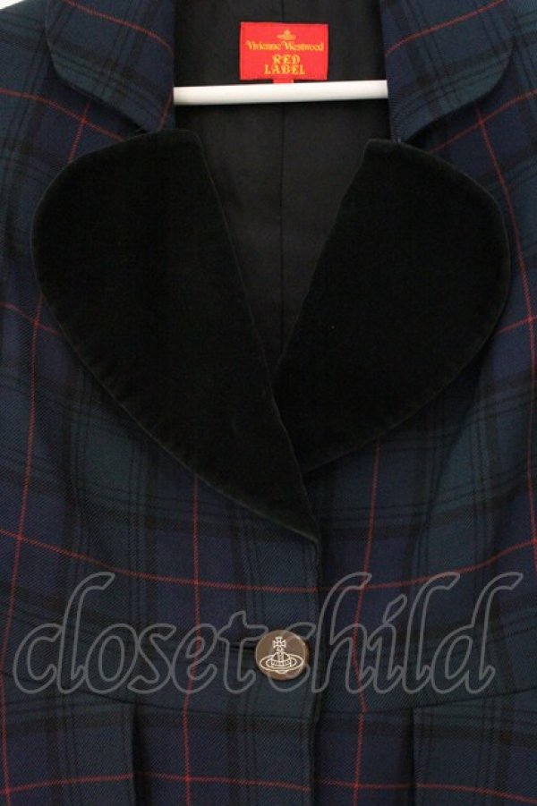 画像2: ヴィヴィアンウエストウッド 中古 / タータンチェックラブジャケット 1 グリーン  O-26-04-12-021-jc-IG-OS (2)