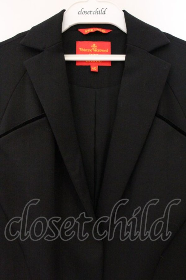 画像2: ヴィヴィアンウエストウッド 中古 / バスト変形ピークドラペルテーラードジャケット 40 ブラック  O-26-04-12-023-jc-YM-OS (2)