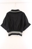 画像4: ヴィヴィアンウエストウッド 中古 / コットンローンスモッキングクロップドシャツ 00 ブラック×ホワイト  O-26-04-12-025-bl-IG-OS (4)