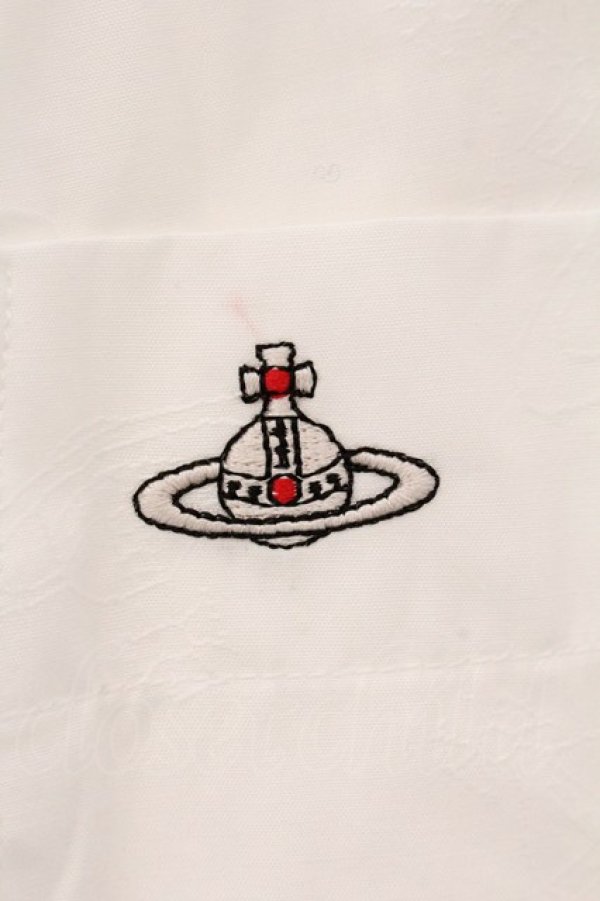 画像3: ヴィヴィアンウエストウッド 中古 / ORB JAQUARDアシンメトリーシャツ 00 ホワイト  O-26-04-12-028-bl-YM-OS (3)