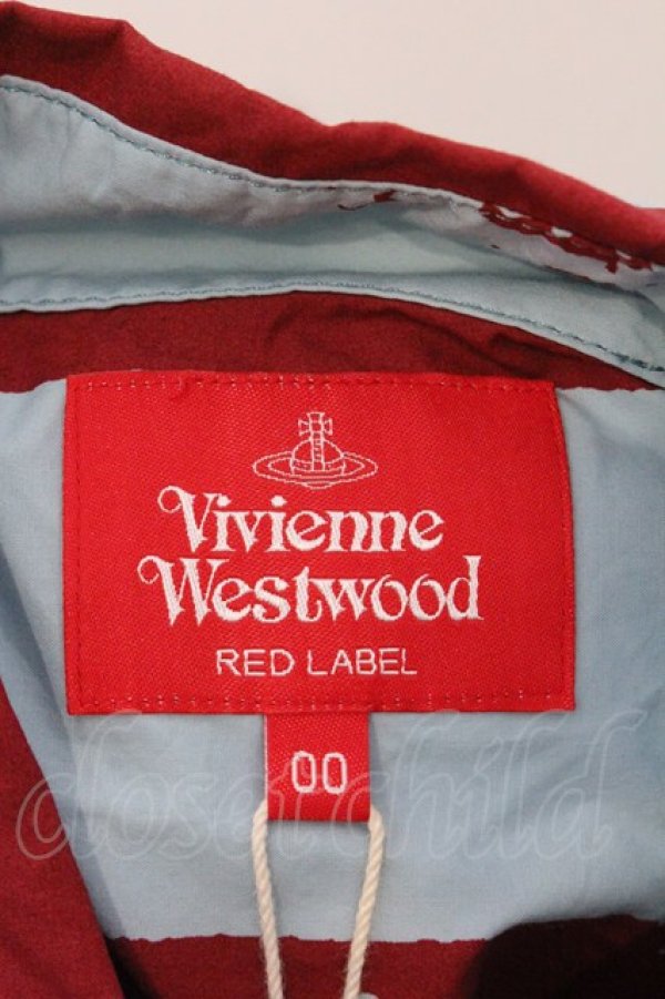 画像5: ヴィヴィアンウエストウッド 中古 / ストライプシャツワンピース 00 ミントｘワイン  O-26-04-12-031-op-YM-OS (5)