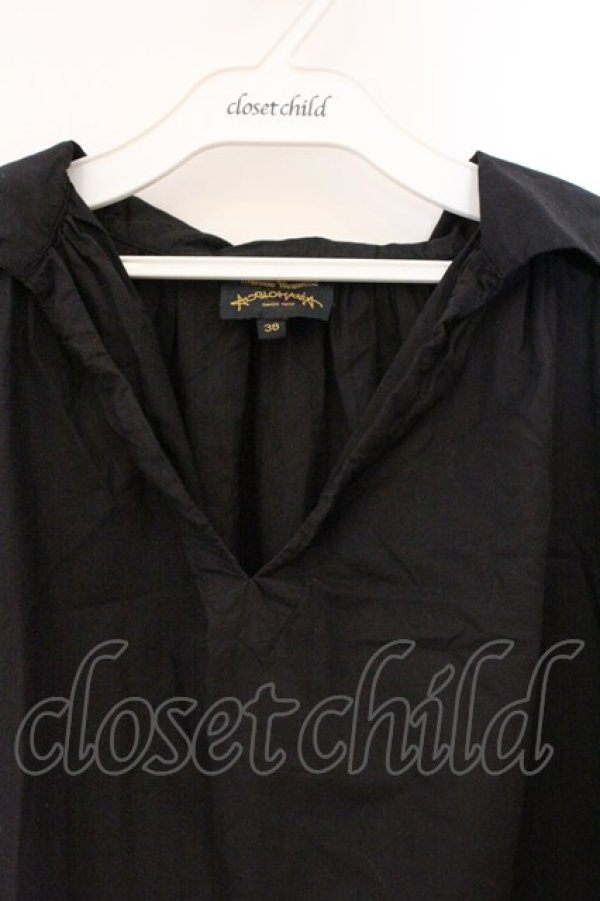 画像2: ANGLOMANIA 中古 / 襟付キノースリーブワンピース 38 ブラック  O-26-04-12-034-op-YM-OS (2)