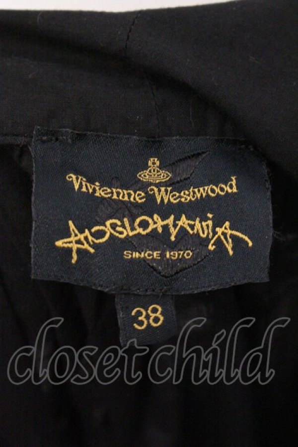 画像6: ANGLOMANIA 中古 / 襟付キノースリーブワンピース 38 ブラック  O-26-04-12-034-op-YM-OS (6)