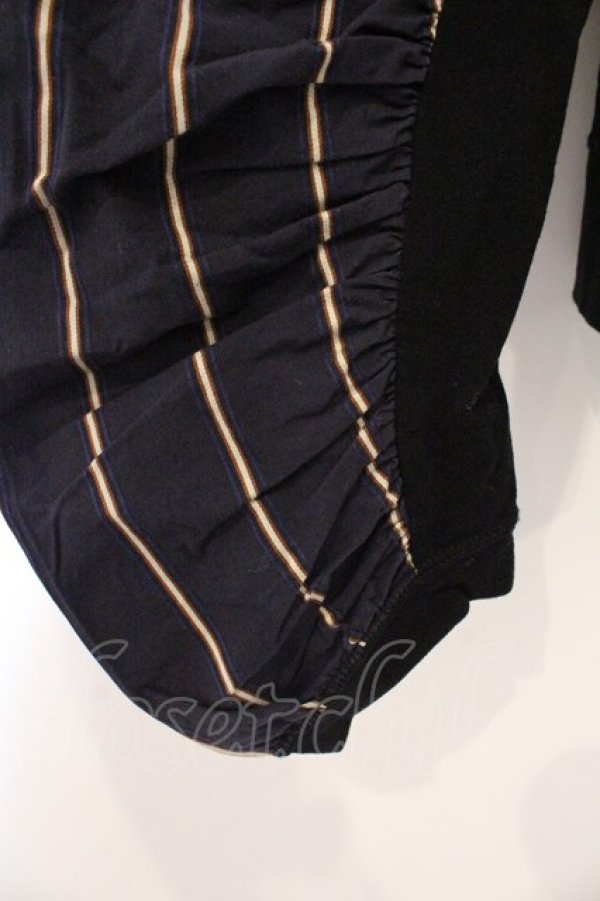 画像3: ヴィヴィアンウエストウッド 中古 / コットンインレーバルーンスリーブトップス 00 ネイビー×ブラック  O-26-04-12-042-to-IG-OS (3)