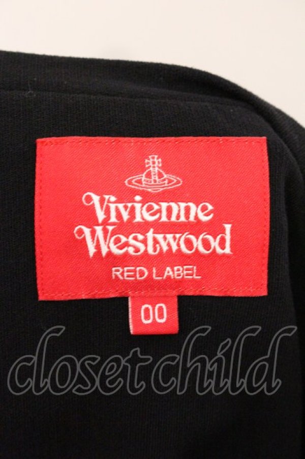 画像5: ヴィヴィアンウエストウッド 中古 / コットンインレーバルーンスリーブトップス 00 ネイビー×ブラック  O-26-04-12-042-to-IG-OS (5)