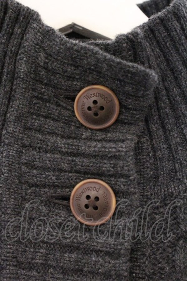 画像3: ヴィヴィアンウエストウッド 中古 / ステッチオーブケーブルニットカーディガン 00 グレー  O-26-04-12-043-to-YM-OS (3)