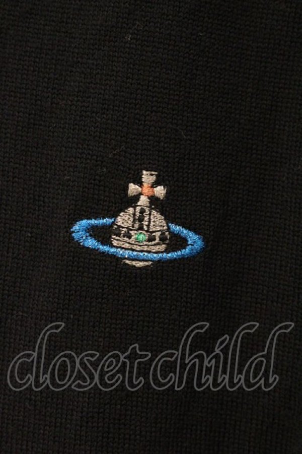 画像2: ヴィヴィアンウエストウッド MAN 中古 / カラーオーブ刺繍カーディガン M ブラック  O-26-04-12-005-to-IG-OS (2)
