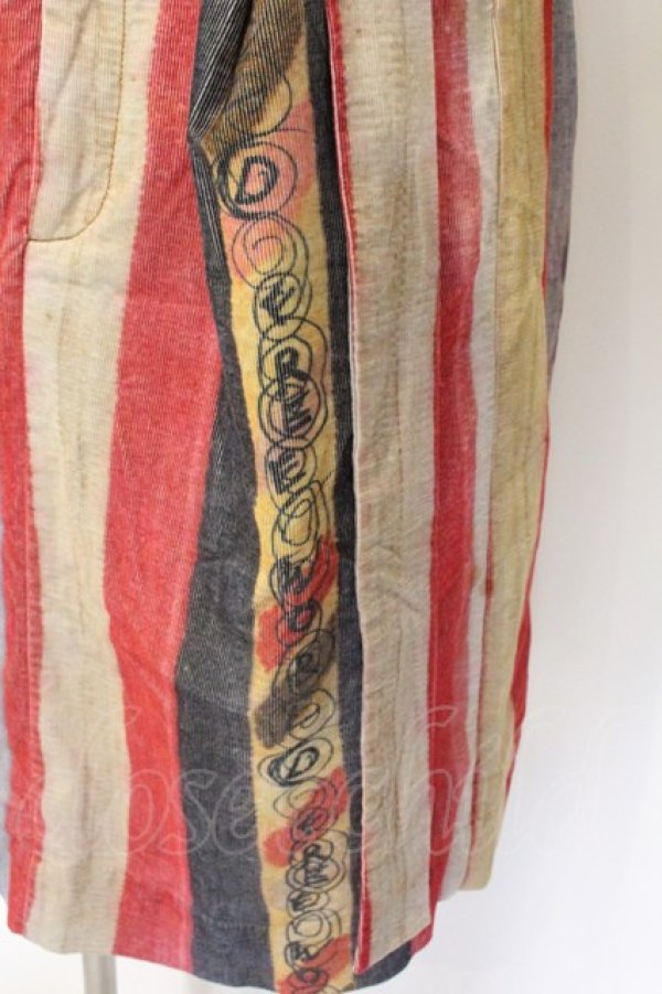 画像2: ANGLOMANIA 中古 / コーデュロイベルトミディスカート II アイボリーベース  O-26-04-12-049-sk-IG-OS (2)