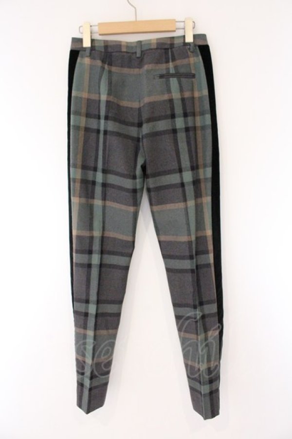 画像4: ヴィヴィアンウエストウッド 中古 / タータンチェックサイドベロアパンツ 40 グリーン  O-26-04-12-052-pa-IG-OS (4)