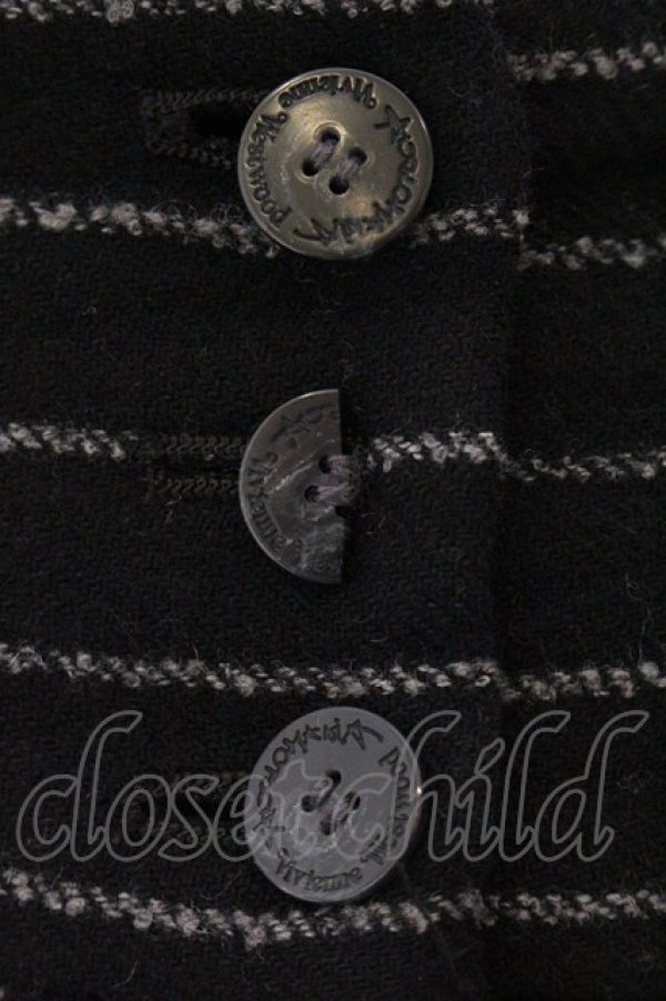 画像2: ANGLOMANIA 中古 / ウールストライプワイドパンツ 40 ブラック  O-26-04-12-053-pa-YM-OS (2)