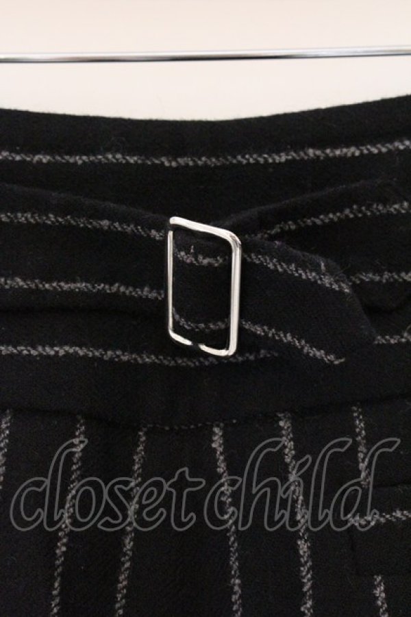 画像4: ANGLOMANIA 中古 / ウールストライプワイドパンツ 40 ブラック  O-26-04-12-053-pa-YM-OS (4)